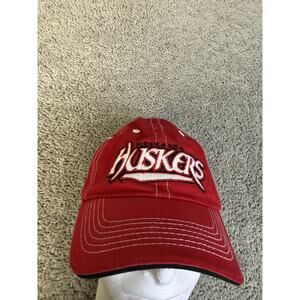 Nebraska Cornhuskers Hat Cap Strap Back Mens One Size Red NCAA Football